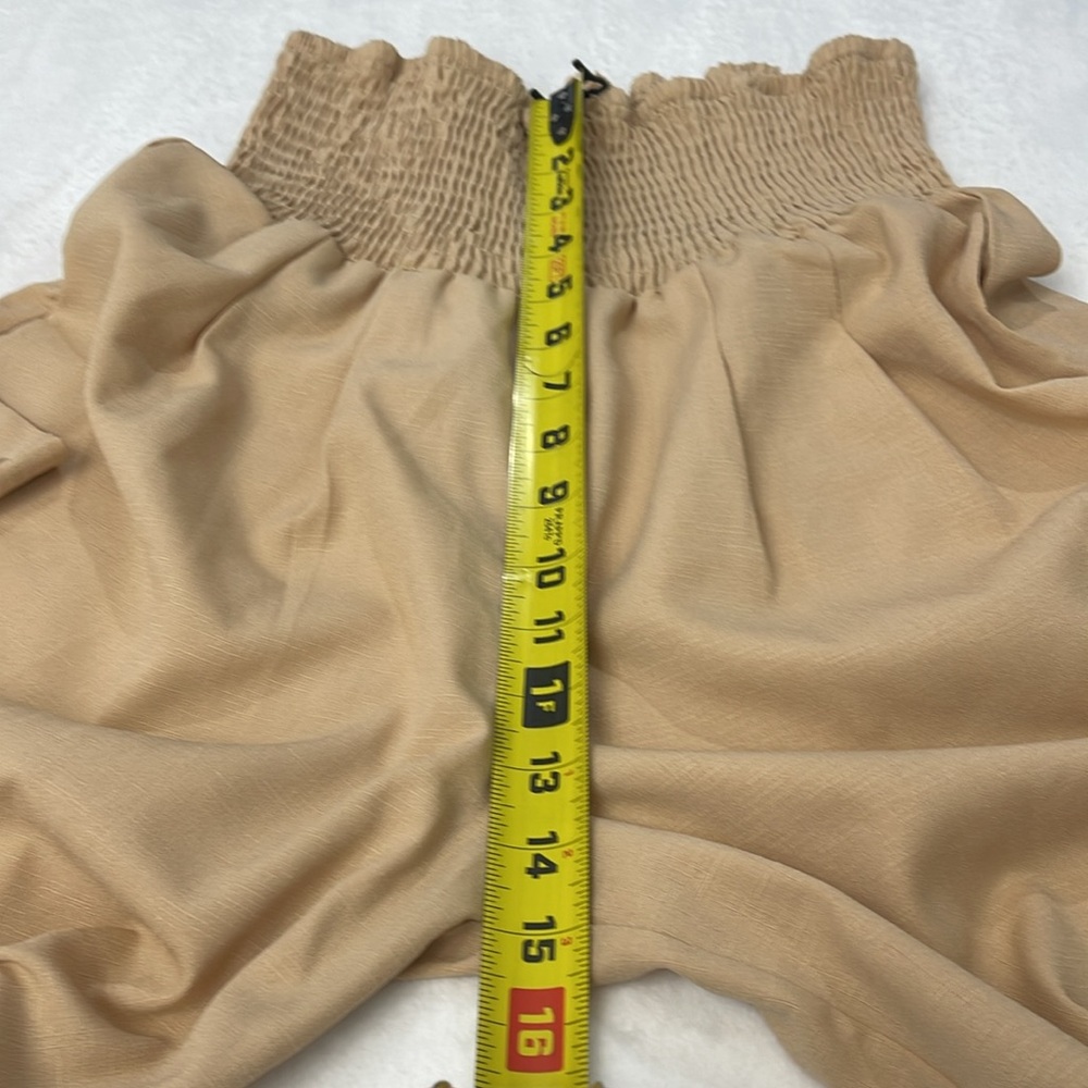 UNBRANDED WOMENS SIZE XL Beige Wide-Leg PALAZZO Pants with Elastic Waist - Picture 4 of 6